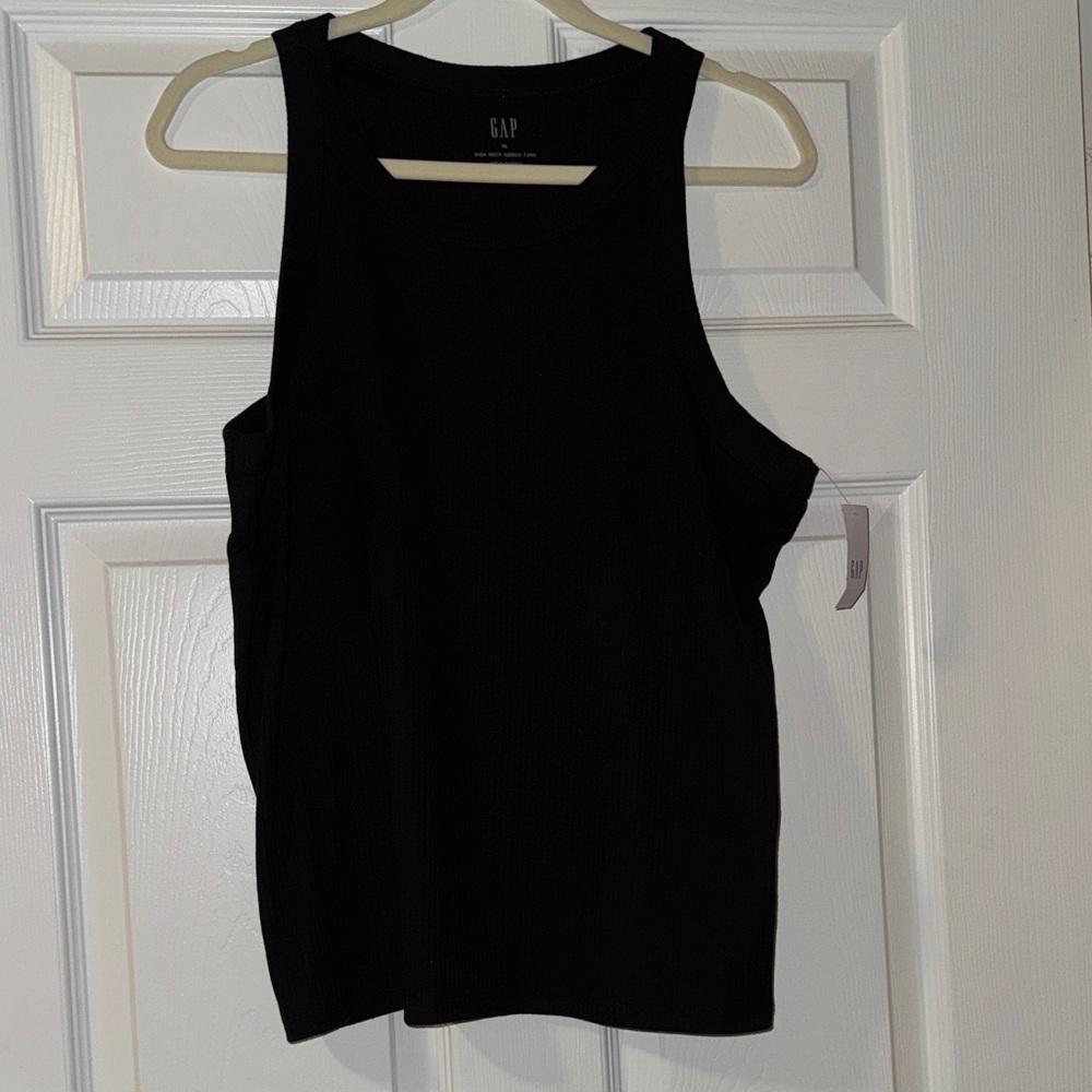 Gap Size XL Women’s Black High Neck Ribbed Tank Top Brand New With Tags